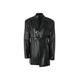 Pu detachable suit jacket