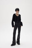 Slim black flared trousers