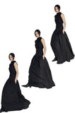 Black high waisted A-type dress and long skirt