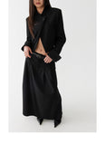 Black one button suit coat