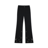 Slim black flared trousers