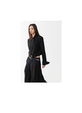 Black one button suit coat