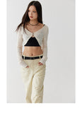 TakeCare two-color V-shaped shawl knitted cardigan waistcoat short