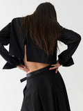 Black one button suit coat