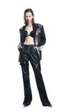 Constraint structure leather pants