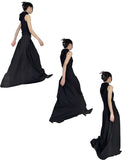 Black high waisted A-type dress and long skirt