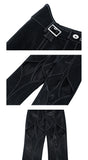 Skin imitation snake skin silver two-piece set (pants)