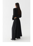 Black low waist pleated skirt length