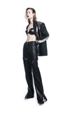 Constraint structure leather pants