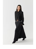 Black low waist pleated skirt length