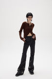 Slim black flared trousers