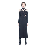 Irregular hollow out suspender dress