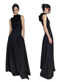 Black high waisted A-type dress and long skirt