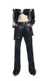 Constraint structure leather pants