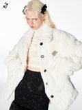 Green white fur short coat