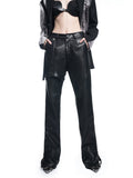 Constraint structure leather pants