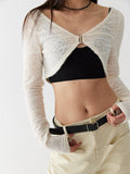 TakeCare two-color V-shaped shawl knitted cardigan waistcoat short