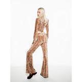 Deconstructed hollow out velvet coat and Pants Set