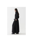 Black low waist pleated skirt length