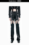 Skin imitation snake skin silver two-piece set (pants)