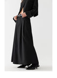 Black low waist pleated skirt length