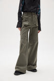 Artrut military green loose casual wide leg pants