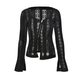 Lace punk asymmetric zipper bottoming shirt