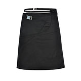 Black structured short skirt