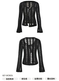 Lace punk asymmetric zipper bottoming shirt