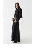 Black low waist pleated skirt length