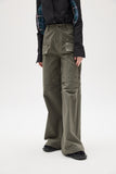 Artrut military green loose casual wide leg pants