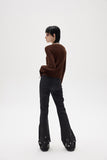 Slim black flared trousers